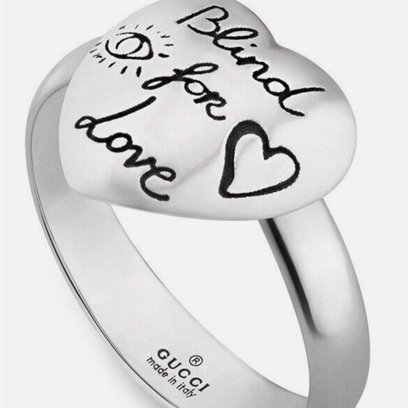 NWT Gucci Blind for Love Heart Ring With Box (full inclusion) Size 7.25 US - Picture 4 of 9